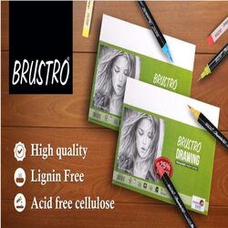 Brustro A5 200GSM Drawing Paper pkt of 32 and 8 Shts Free 